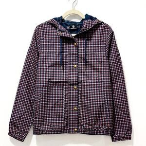 NWT: Volcom - Women's Enemy Stone Windbreaker - Midnight Blue Plaid (size S)